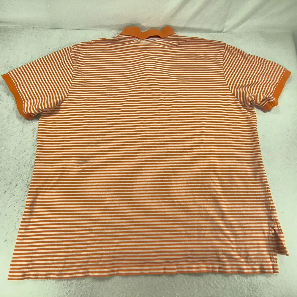 Polo by Ralph Lauren Collared Short Sleeve Polo Shirt Mens Size 4XB Orange White